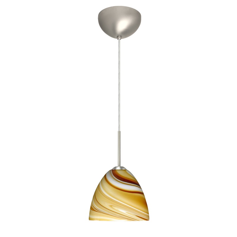 Besa 1BC-7572HN-LED-SN Sasha One Light Pendant Satin Nickel