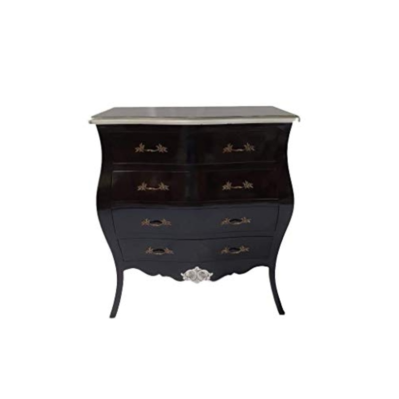 Dynamic24 Louises – Mobile stile barocco Roko, colore: nero con argento, altezza: 100 cm