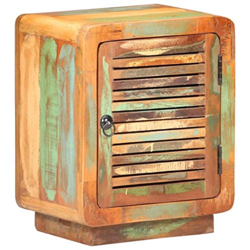 FAMIROSA Comodino 40x30x50 cm in Legno Massello di Recupero-0463
