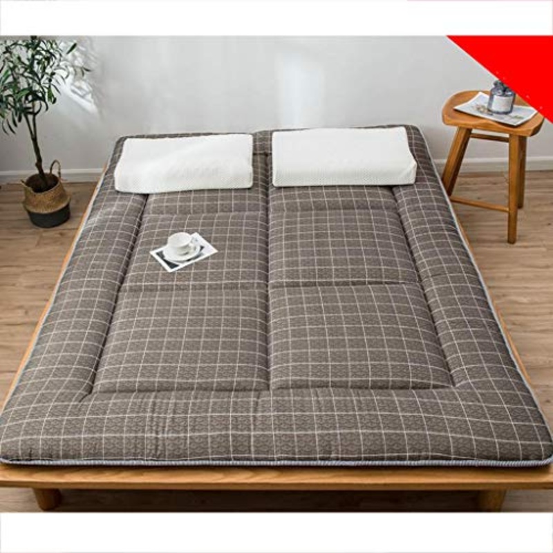 Huan Cooling Pad Materasso, Molle Premio coprimaterasso, futon Giapponese Tatami Tappetino, Trapuntato Equipaggiata Bed Topper for la casa dormitorio e la Regina (Colore : Marrone, Size : 150X200cm)