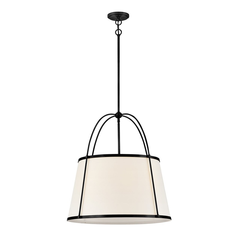 LED Chandelier from the Clarke Collection in Black Finish by Hinkley