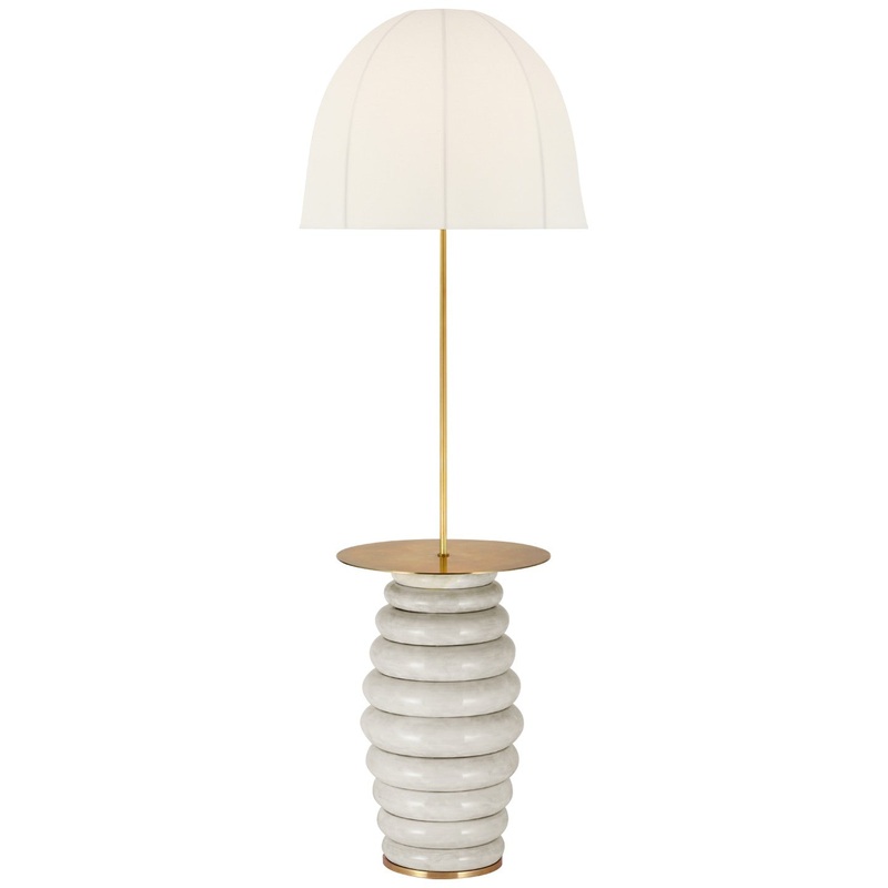 LED Floor Lamp from the Phoebe Collection in Antiqued White Finish by Visual Comfort Signature