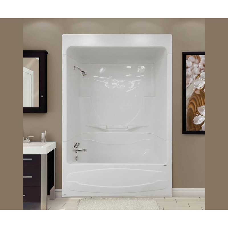 MAAX 105620-000-001-104 Figaro I AFR Acrylic Alcove Right-Hand Drain One-Piece Tub Shower in White