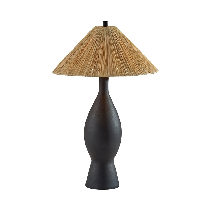 Maren Table Lamp Black Rough Finished Ceramic
