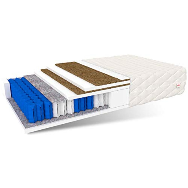 Materasso FDM CRETE 120×200 a molle insacchettate di alta qualit e doppio strato di cocco 7 zone differenziate Altezza 27 cm Rigidit H5 H3 Oeko-Tex Rivestimento Premium sfoderabile e lavabile