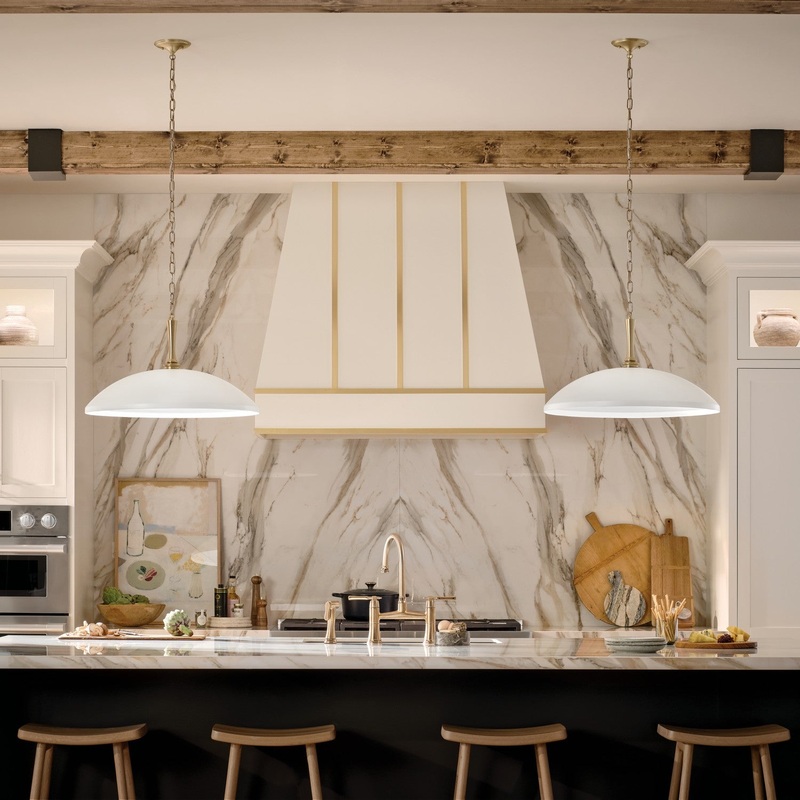 One Light Pendant from the Delarosa Collection in White Finish by Kichler