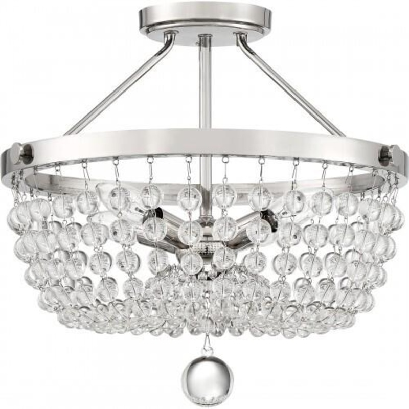 Quoizel TRA1716PK Teresa Semi-flush mount 4 light polished nickel Semi-Flush Mount