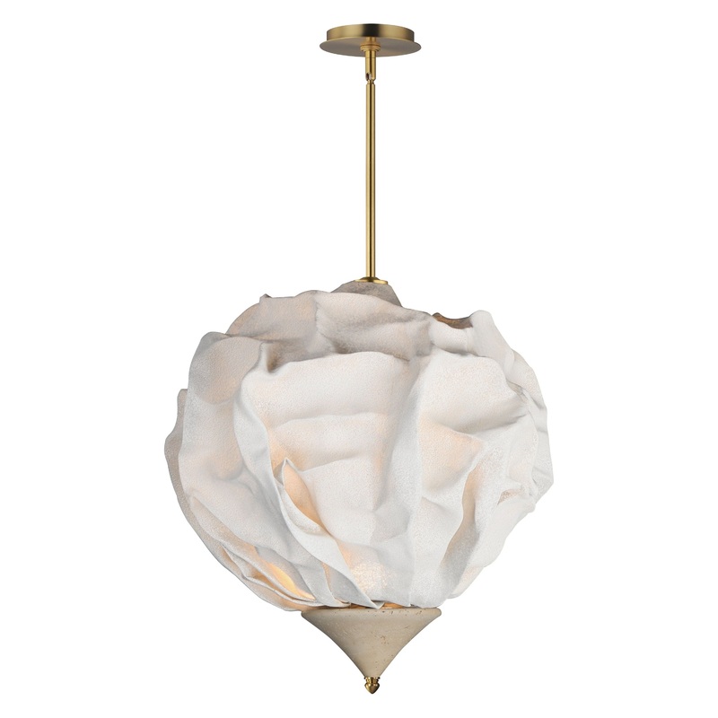 Shroud 28″ LED Pendant Natural Aged Brass