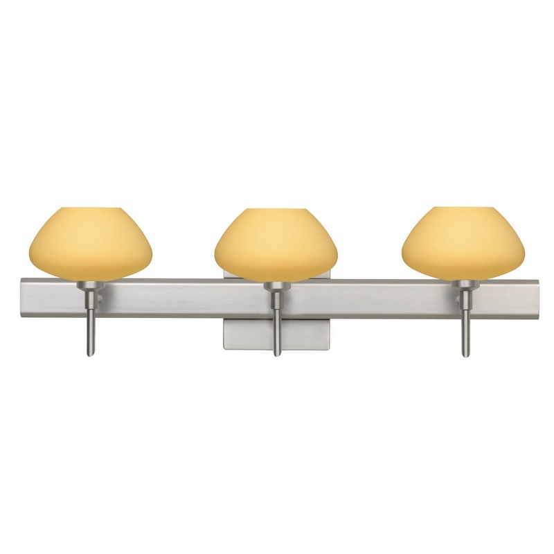 Three Light Wall Sconce from the Peri Collection in Satin Nickel Finish by Besa