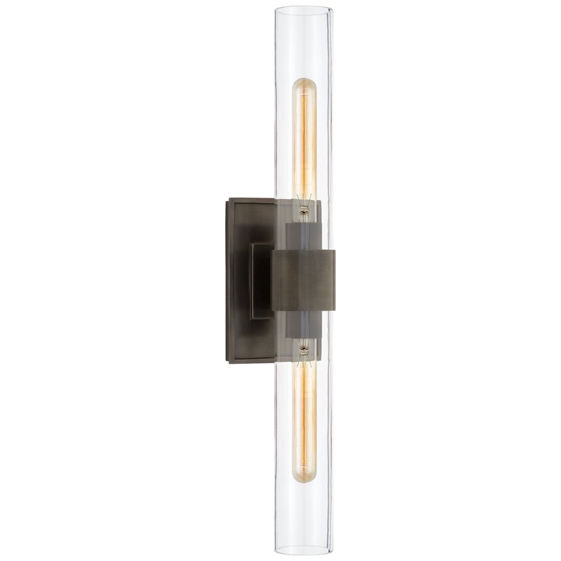 Two Light Wall Sconce from the Presidio Collection in Bronze Finish by Visual Comfort Signature