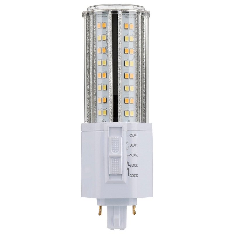 14 Watt LED PL – CCT Selectable – Lumens Selectable – Type B – Ballast Bypass – White Finish – 120/277 Volt Light Bulb by Satco