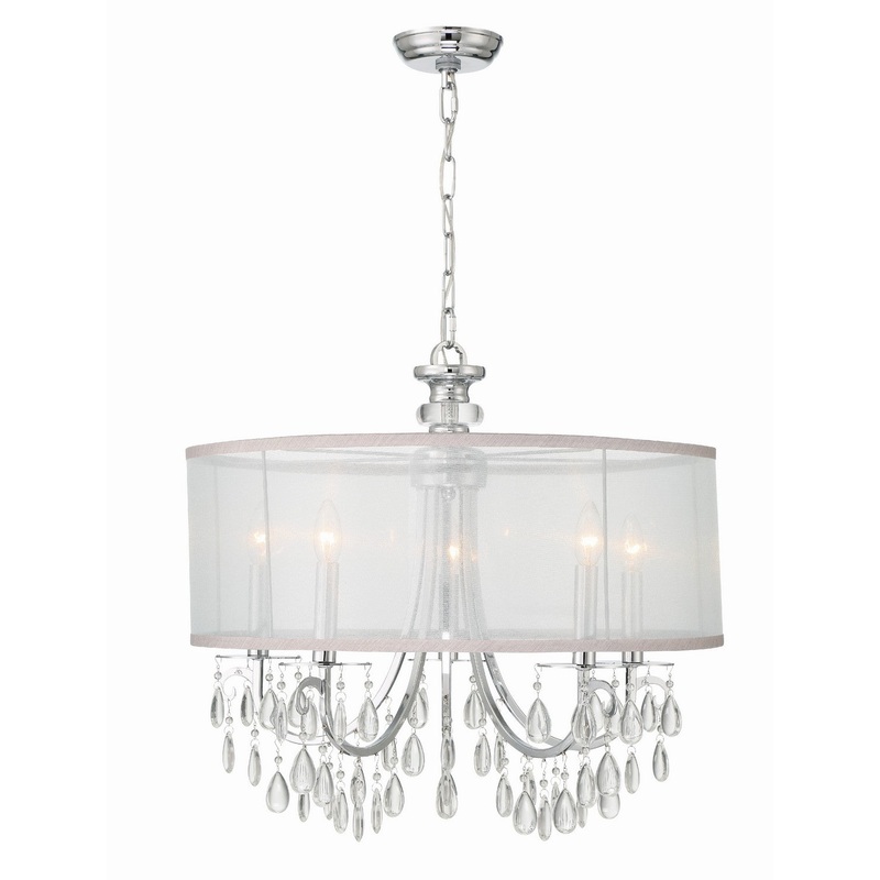 Crystorama 5625-CH Hampton Five Light Chandelier Polished Chrome