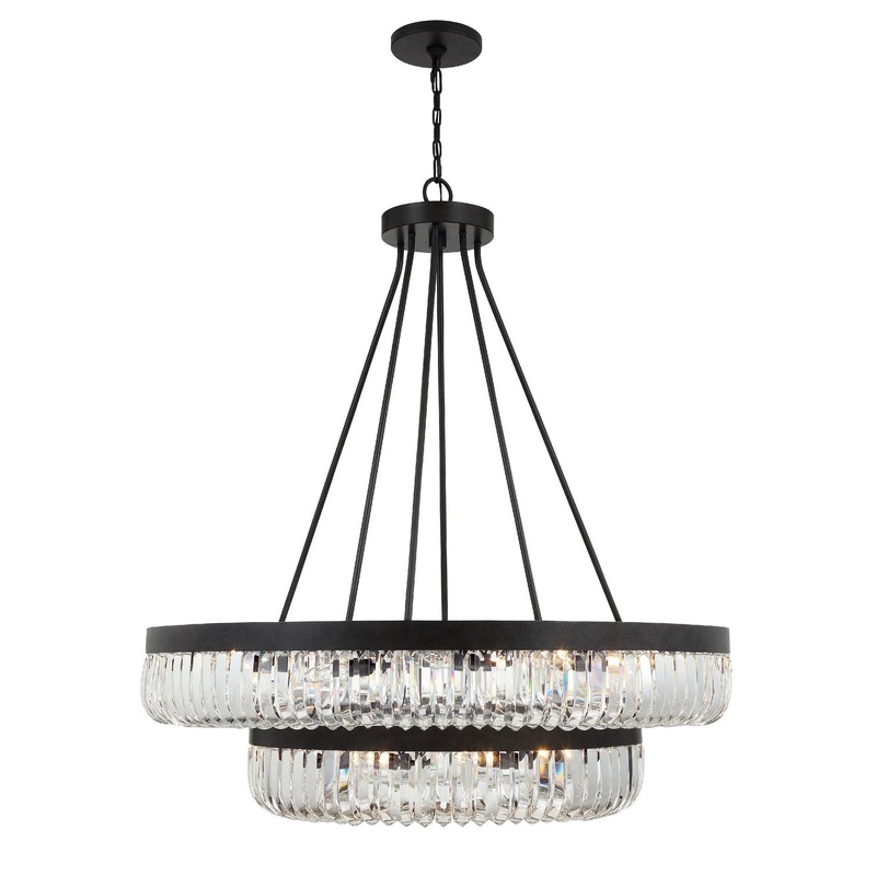 Crystorama ALI-B2026-CZ Alister 26 Light Chandelier Charcoal Bronze