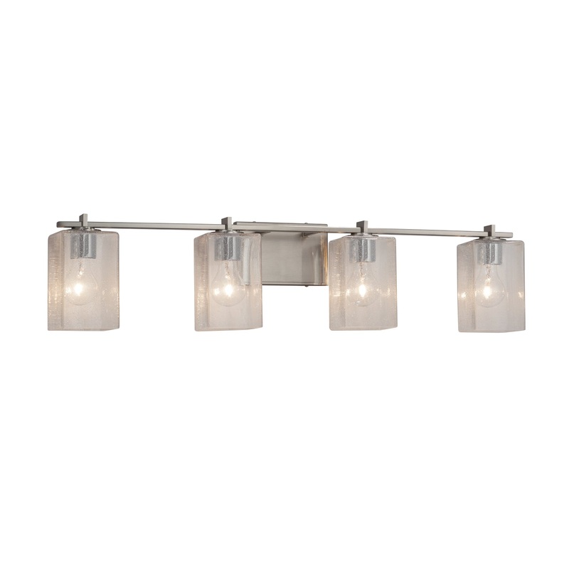Four Light Bath Bar from the Fusion Collection in Brushed Nickel Finish by Justice Designs