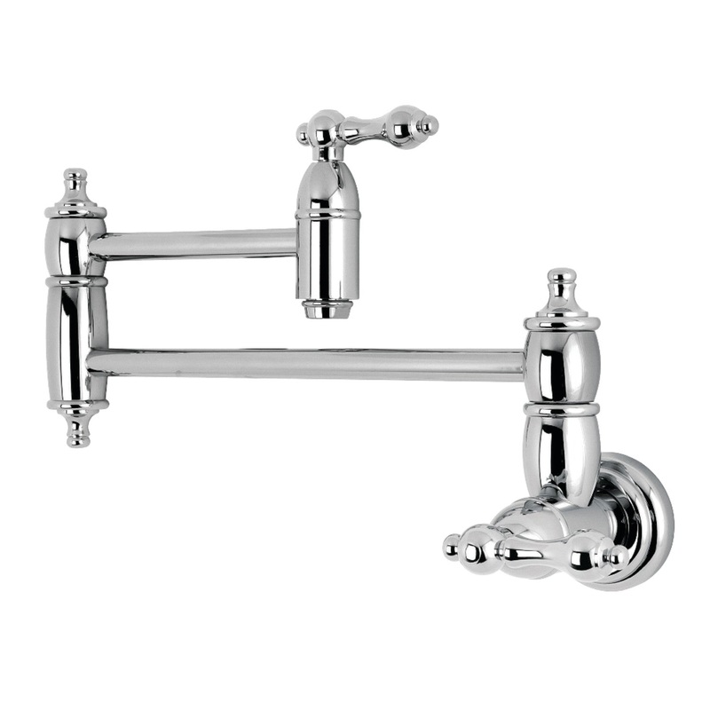 Kingston Brass KS3101AL Restoration Wall Mount Pot Filler Kitchen Faucet, Polished Chrome