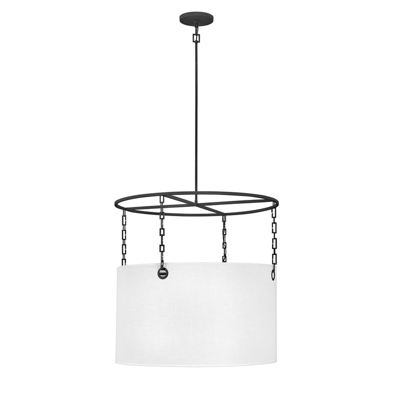 LED Chandelier from the Tribeca Collection in Black Finish by Hinkley