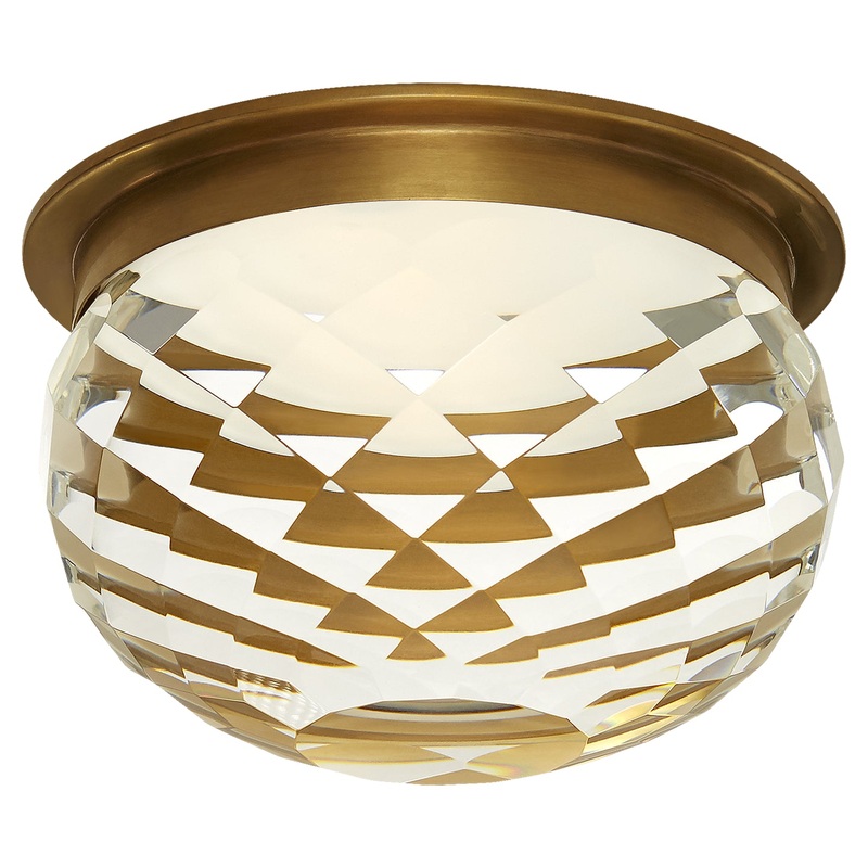 LED Flush Mount from the Hillam Collection in Hand-Rubbed Antique Brass Finish by Visual Comfort Signature