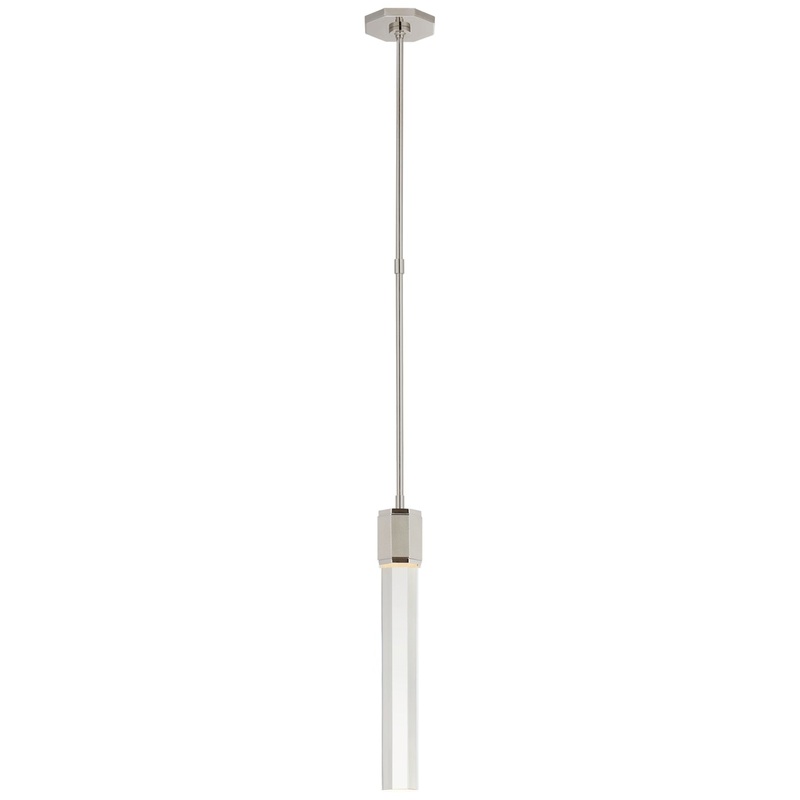 LED Pendant from the Fascio Collection in Polished Nickel Finish by Visual Comfort Signature