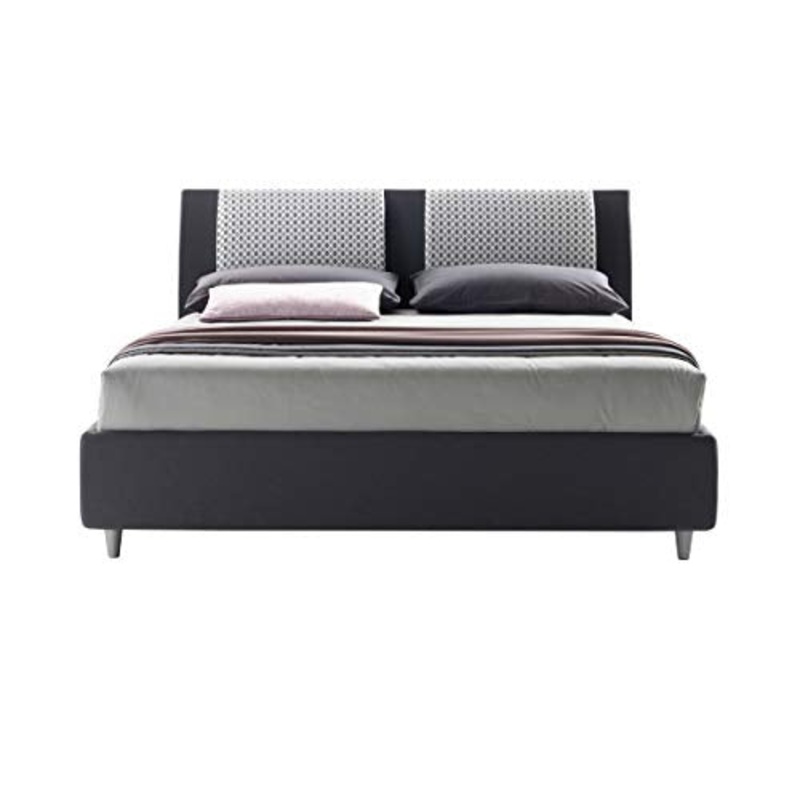 LettoFacile montalo in 30 Minuti – Letto Matrimoniale Onda Frame in Tessuto Grigio – Struttura senza rete – Made in Italy (160 x 190 cm)