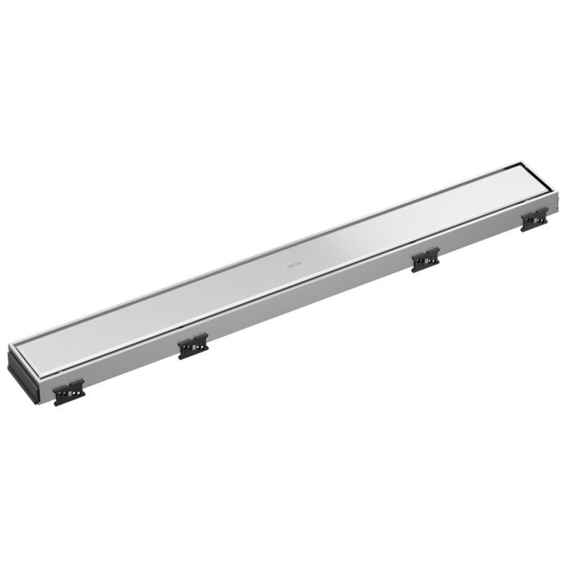 Linear Drain Trim Reversible with Dual Grate Installation 24 Inch Chrome Stainless Steel for Rough-In DR73240