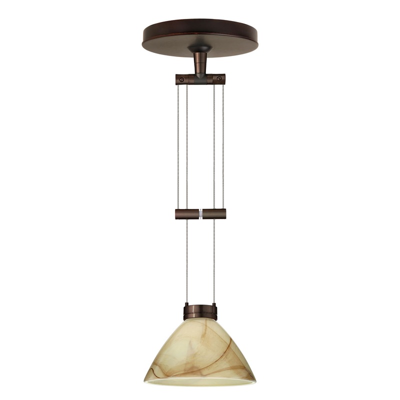 One Light Pendant from the Domi Collection in Bronze Finish by Besa