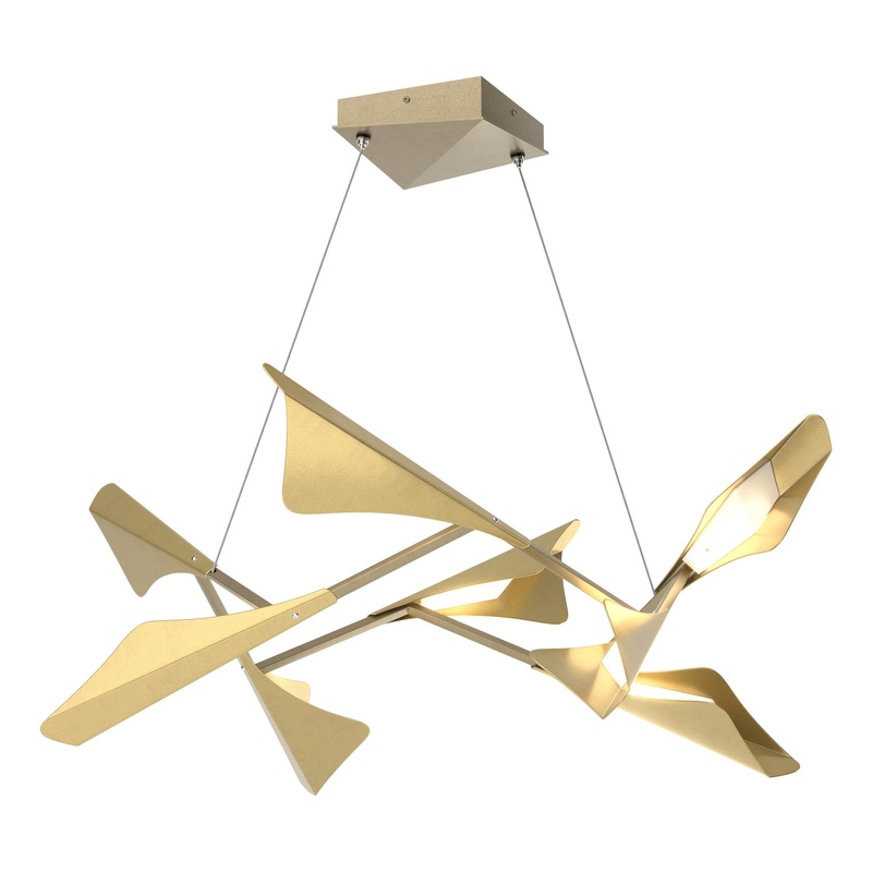 Plume 8-Light LED Pendant Soft Gold Modern Brass