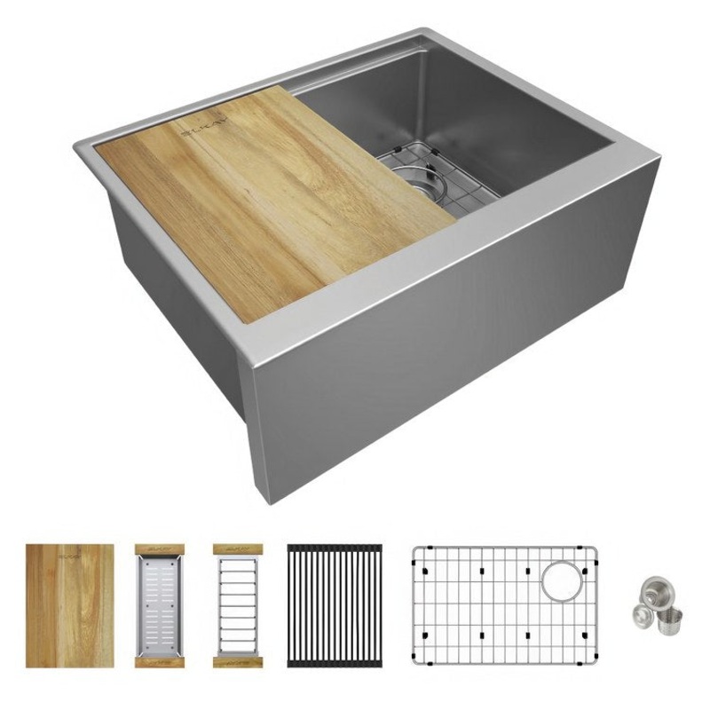 Sink Kit Crosstown 25-7/8 x 20-1/4 Inch 1 Bowl Stainless Steel/Brown Undermount