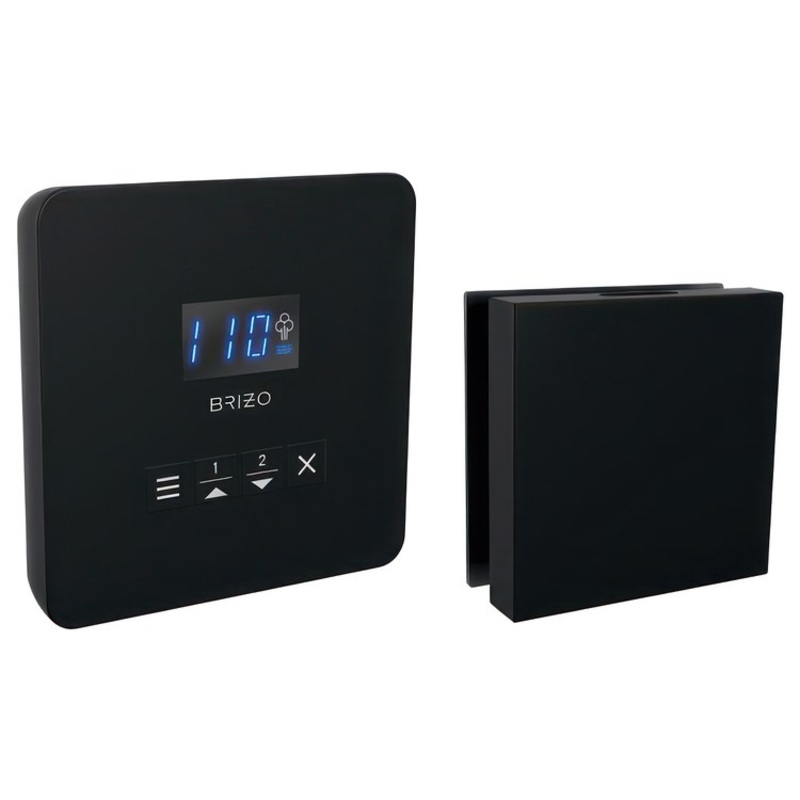 Steam Kit Mystix Matte Black Elemental with Square Steam Control & Square Steam Head 2 User Presets Selectable RapidMist Patented Dual Sensor Technology