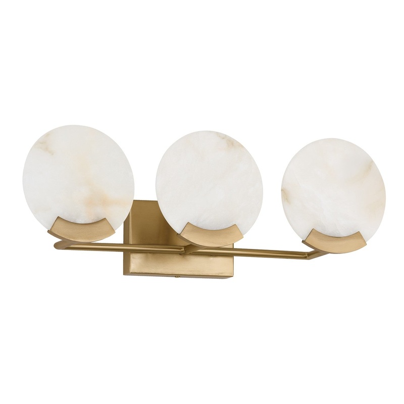 Three Light Vanity from the Oriya Collection in Aged Brass Finish by Capital Lighting
