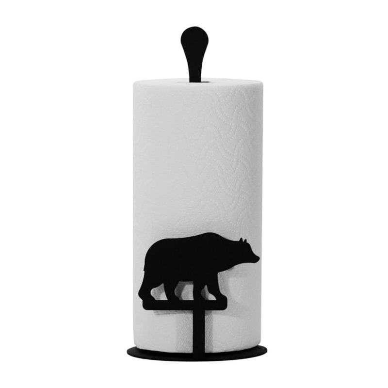 Village Wrought Iron PT-C-14 Bear Paper Towel Stand
