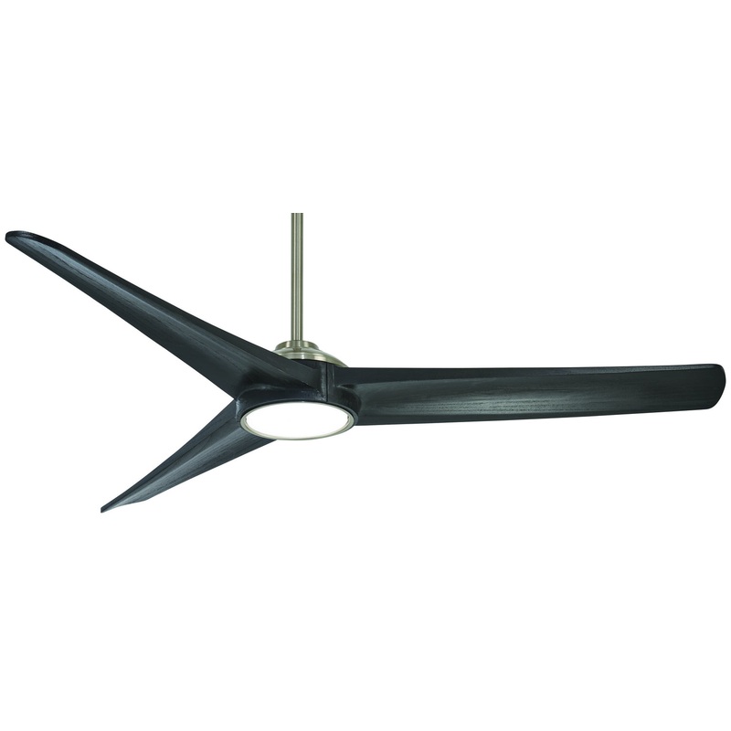 3-blade Timber Ceiling Fan by Minka Aire (Dry Rated) Brushed Nickel/Coal 68″