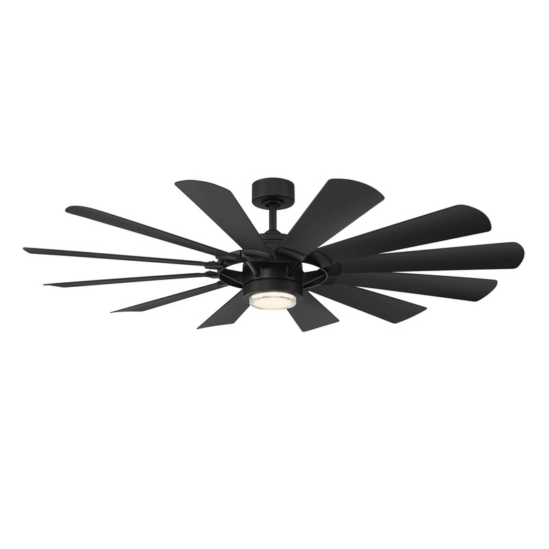 65″ 12-blade Wynd Mill Ceiling Fan by Modern Forms Fans (Wet Rated) Matte Black CCT