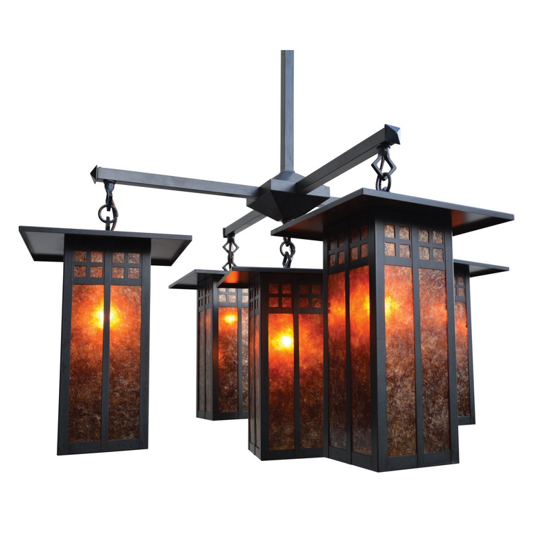 Arroyo GCH-9L/4-1M-BZ Glasgow Five Light Chandelier Bronze