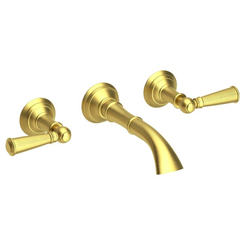 Aylesbury Two Handle Wall-Mount Bathroom Faucet – Satin Brass