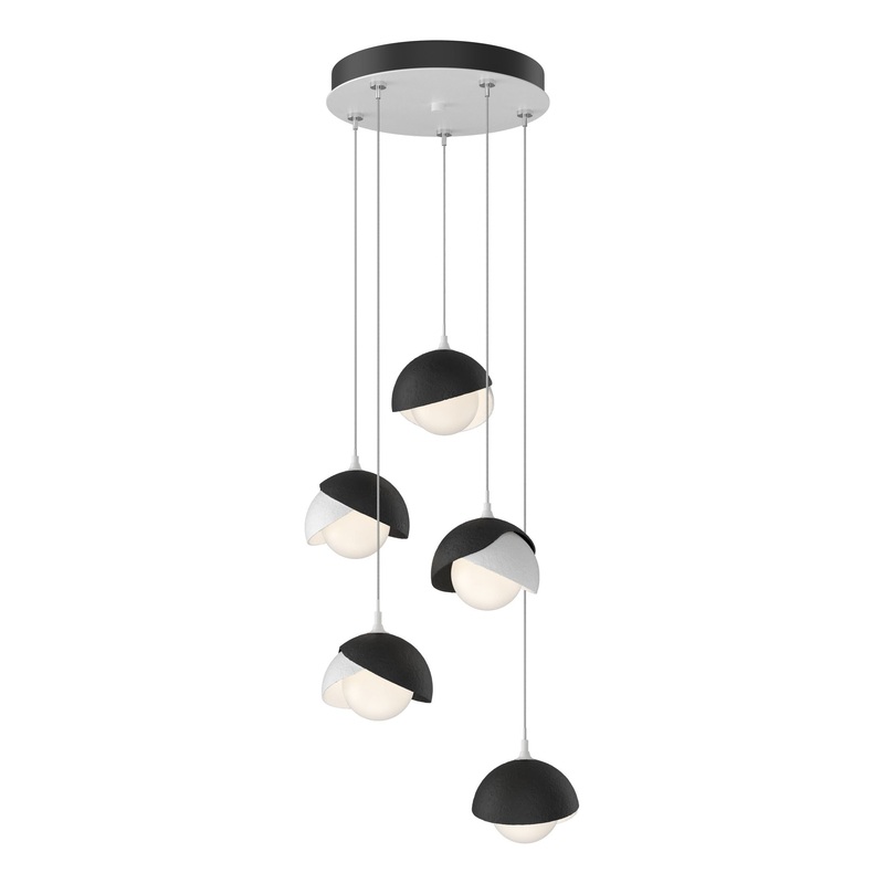 Brooklyn 5-Light Double Shade Pendant White Black