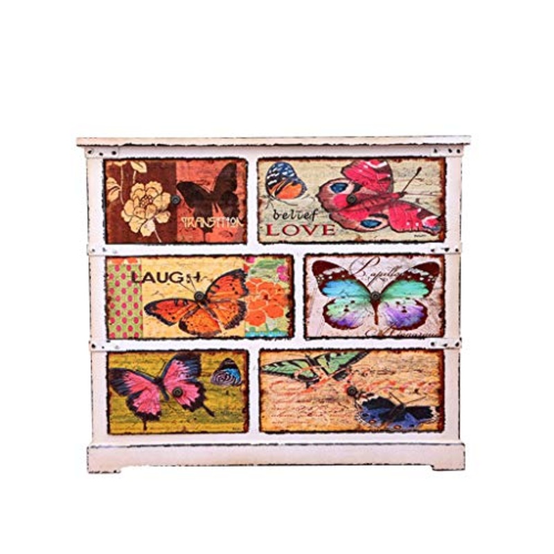 Chx Credenza con Sei cassetti Farfalle Adesivi per Soggiorno