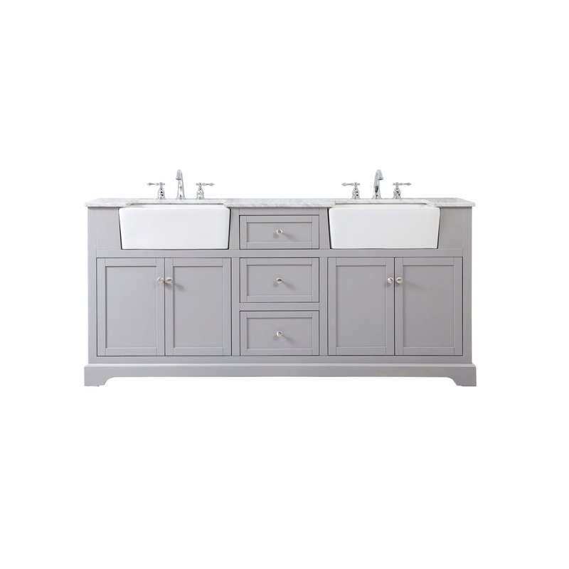 Double Bathroom Vanity from the Franklin Collection in Grey Finish by Elegant Lighting