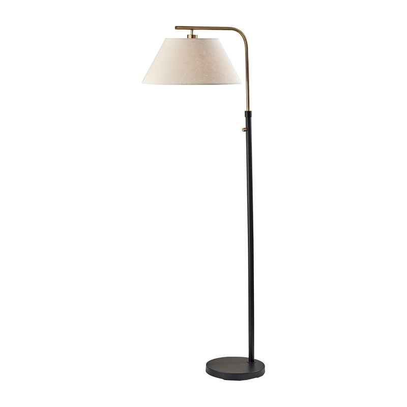 Fletcher Floor Lamp Black & Antique Brass