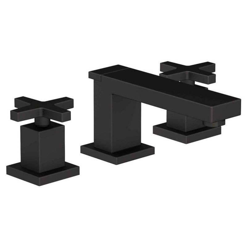 Lavatory Faucet Skylar Widespread 8 to 20 Inch Spread 2 Cross ADA Flat Black 1.2 Gallons per Minute Brass Spout Height 2-1/2 Inch