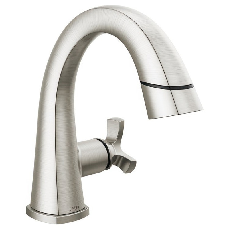 Lavatory Faucet Stryke 1 Cross ADA WaterSense Lumicoat Stainless Pull Down 1.2 Gallons per Minute