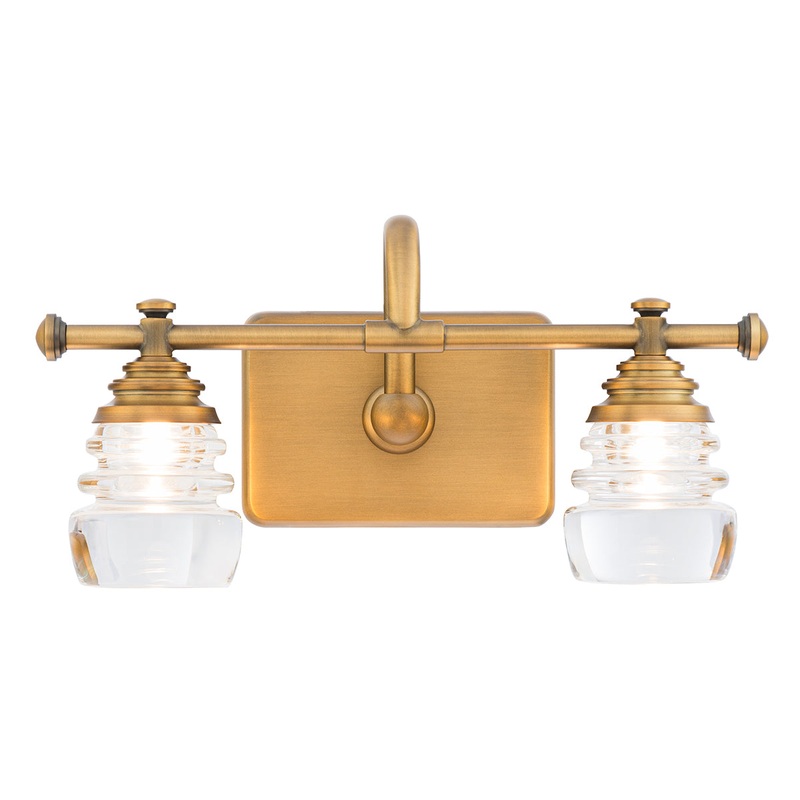 LED Bathroom Vanity from the Rondelle Collection in Aged Brass Finish by W.A.C. Lighting