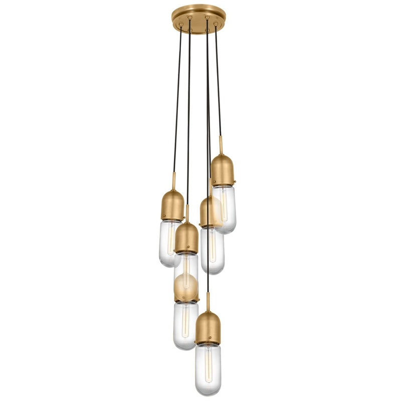LED Pendant from the Junio Collection in Hand-Rubbed Antique Brass Finish by Visual Comfort Signature