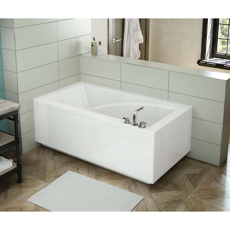 MAAX 410008-000-001-103 ModulR 6032 (With Armrests) Acrylic Corner Left Right-Hand Drain Bathtub in White