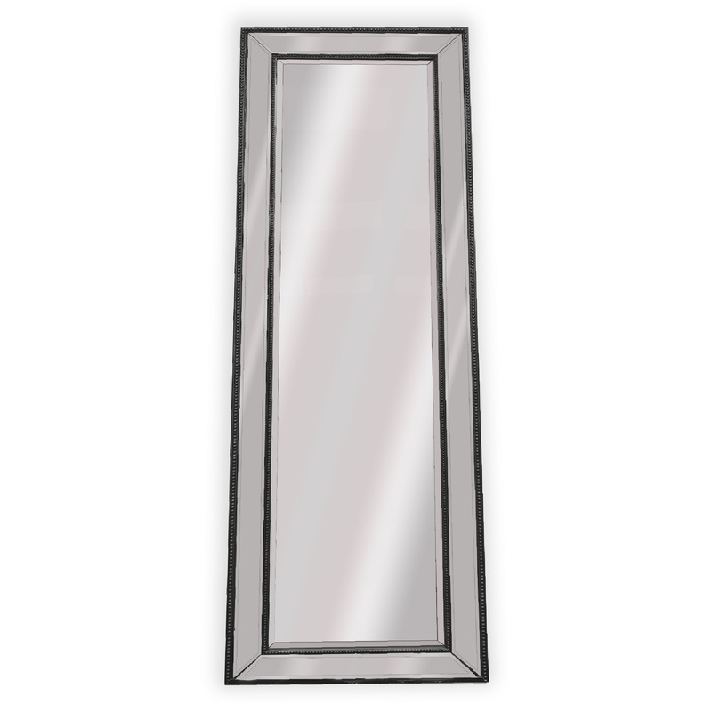 Medium Black Beaded Framed Mirror – 70cm x 170cm