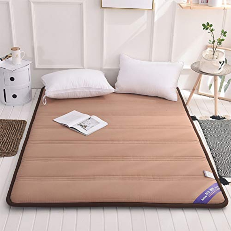 Nileco Spesso Premium Coprimaterasso, Futon Giapponese Tatami Piano Mat Dormire Coprimaterasso Trapuntato Impermeabile per La Casa,dormitorio Studentesco-Cachi Gemello