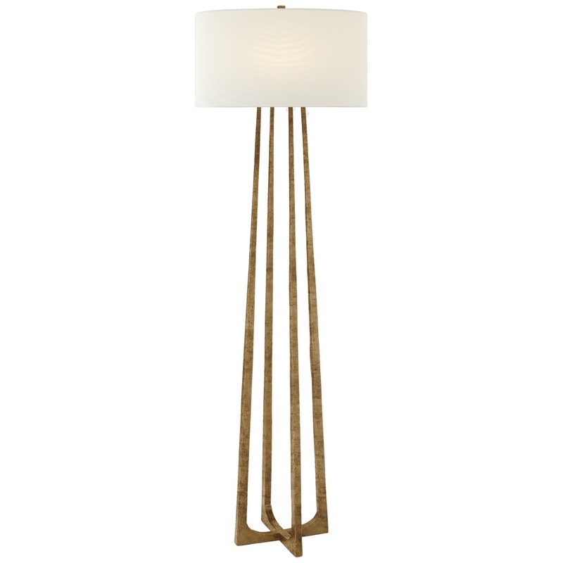 One Light Floor Lamp from the Scala Collection in Gilded Iron Finish by Visual Comfort Signature