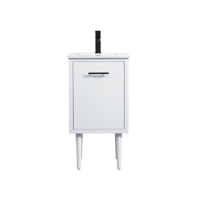 Single Bathroom Vanity from the Cyrus Collection in White Finish by Elegant Lighting