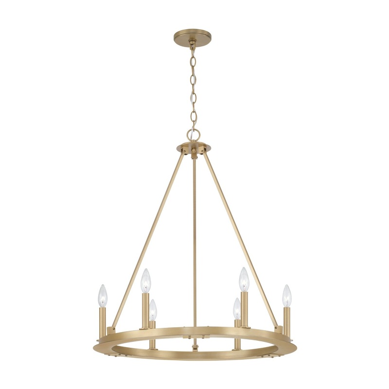 Six Light Chandelier from the Pearson Collection in Aged Brass Finish by Capital Lighting