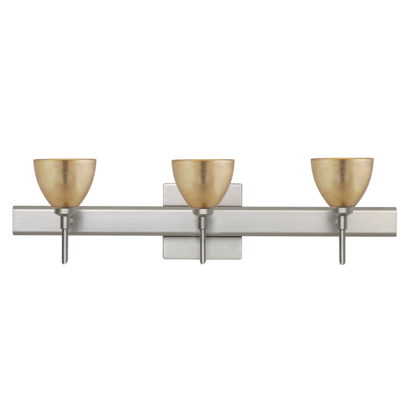 Three Light Wall Sconce from the Divi Collection in Satin Nickel Finish by Besa