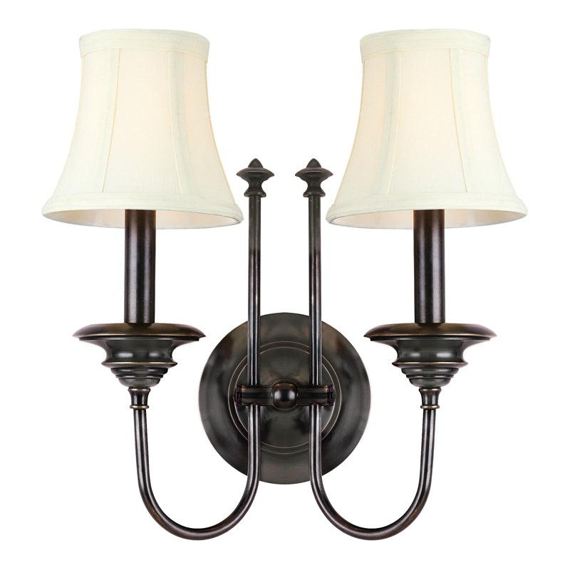Two Light Wall Sconce from the Yorktown Collection in Polished Nickel Finish by Hudson Valley
